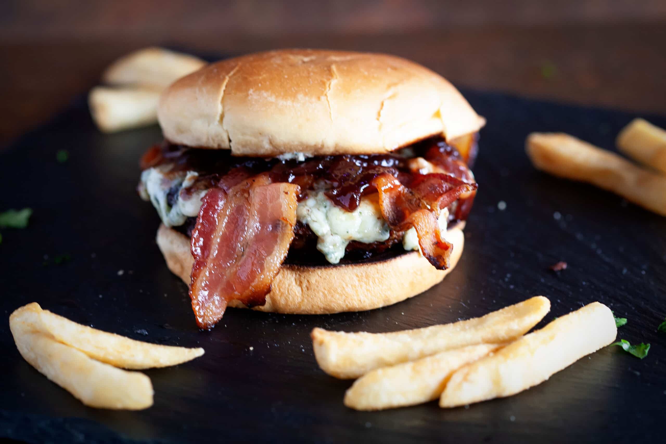 A bacon and blue cheese burger from The Post